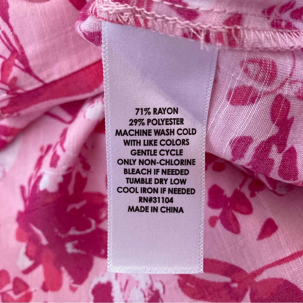 Kim Rogers Pink Floral Blouse XL NWT - Picture 4 of 7